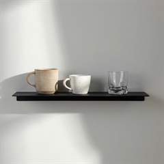 Hylde 50 x 10 cm - Sort pulverlakeret metal